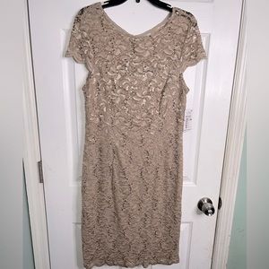 Alex Evenings knee length Champagne cocktail dress size 14